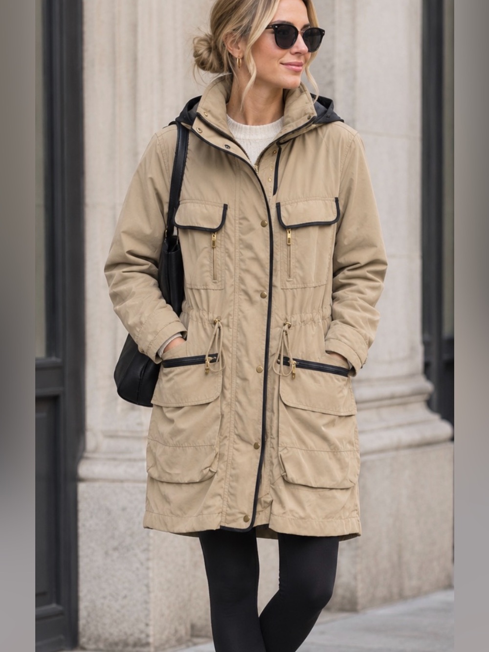 Zara Beige Utility Parka Jacket